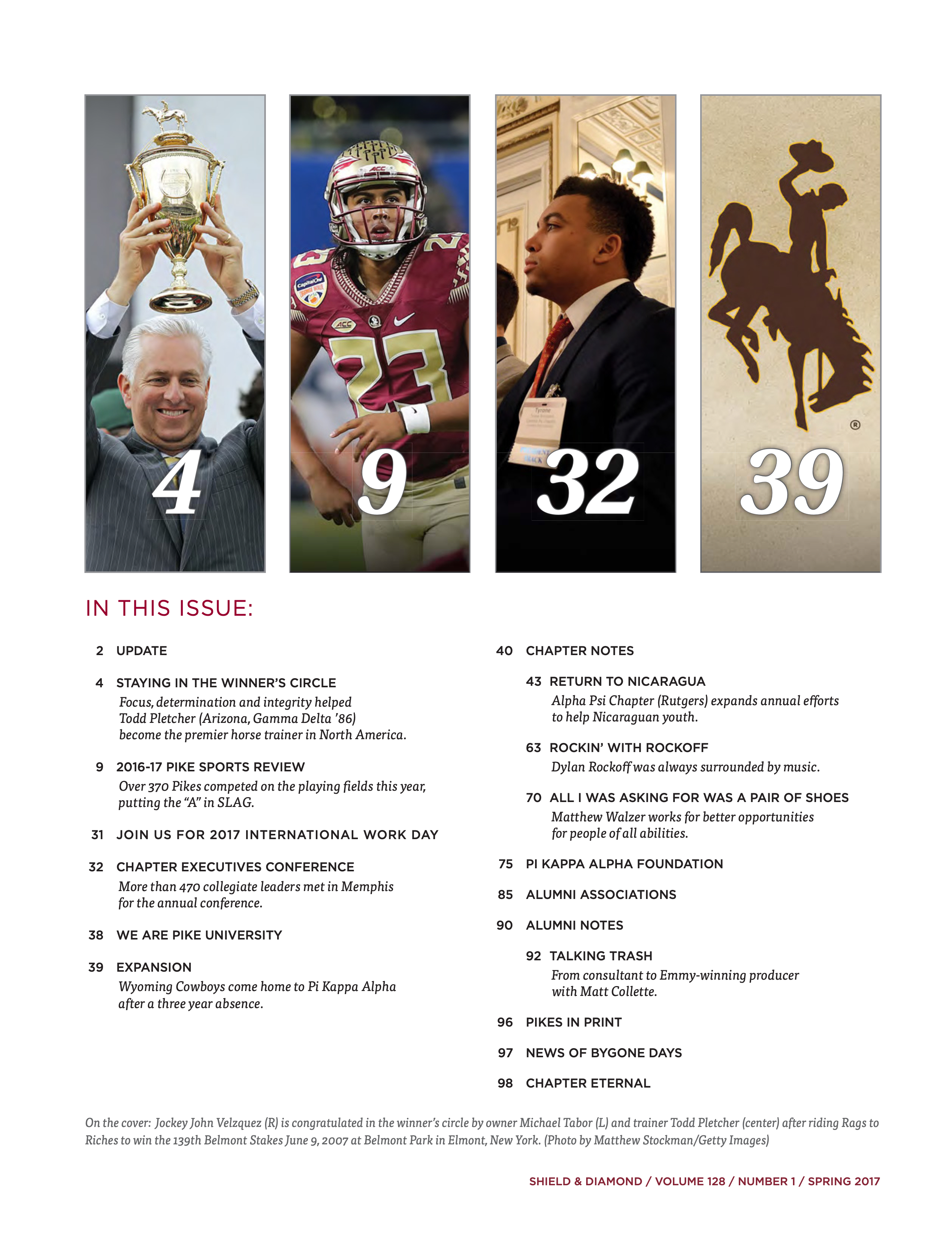 Shield & Diamond, Vol. 128, No. 1, Table of Contents